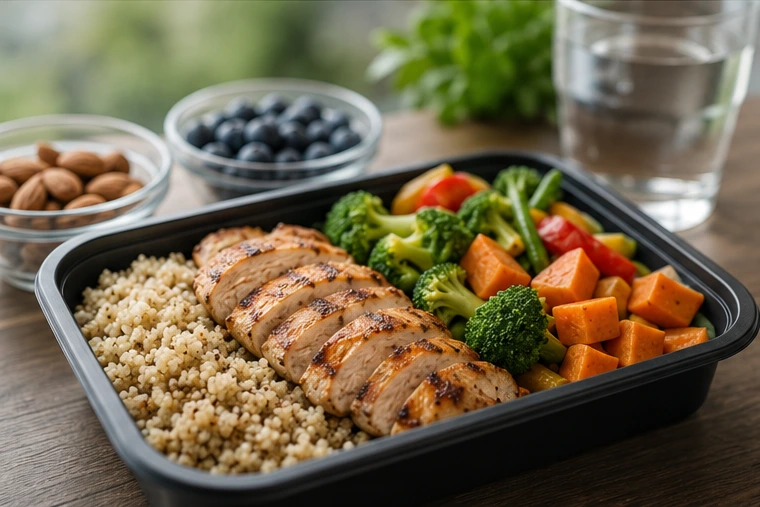 Healthy meal prep for beginner gym workout and weight loss