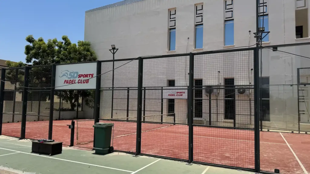 Outdoor padel court at 5D Sports Padel Club in Muscat, Oman for fitness, training, and friendly matches
