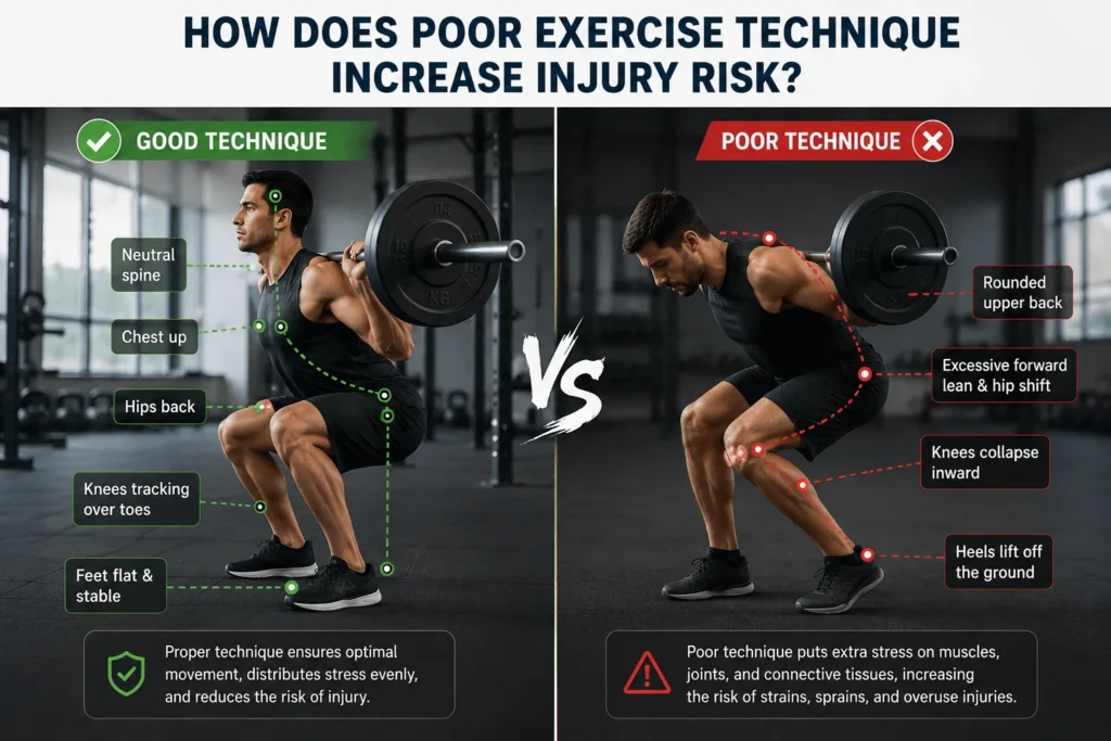 Injury during exercise