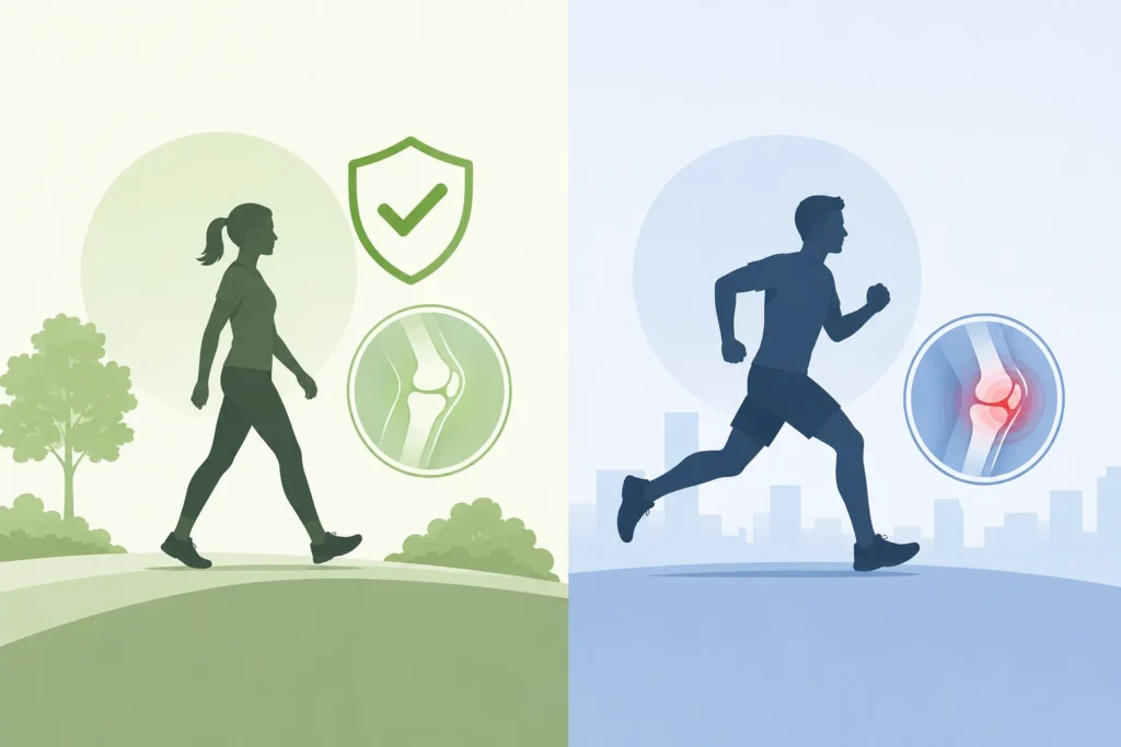 Which is safer for joints, muscles, and injury prevention