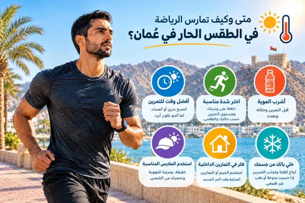 متى وكيف يجب ممارسة الرياضة في الطقس الحار في عُمان؟