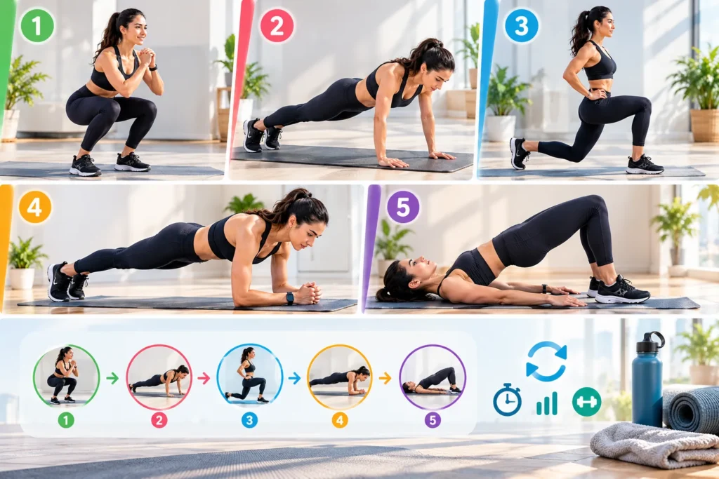 How Can Beginners Turn These Exercises Into a Simple Full-Body Workout?